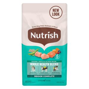 Nutrish Indoor Complete Chicken, Lentils & Salmon Recipe Dry Cat Food, 6 lb.