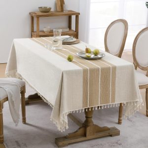 Softalker Fall Tablecloth Rectangle, Outdoor Waterproof Linen Cotton